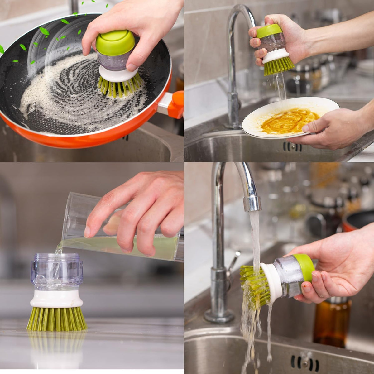 LUMFY | 2-in-1 Keukenborstel & Zeepdispenser